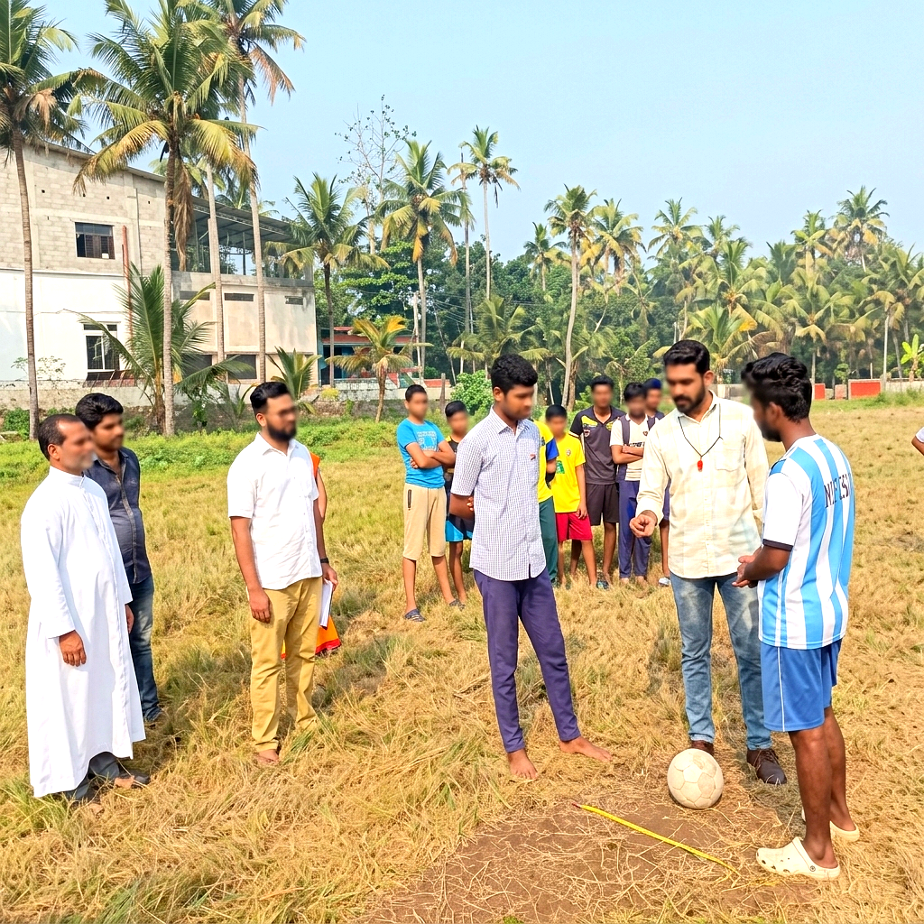 Students playing football